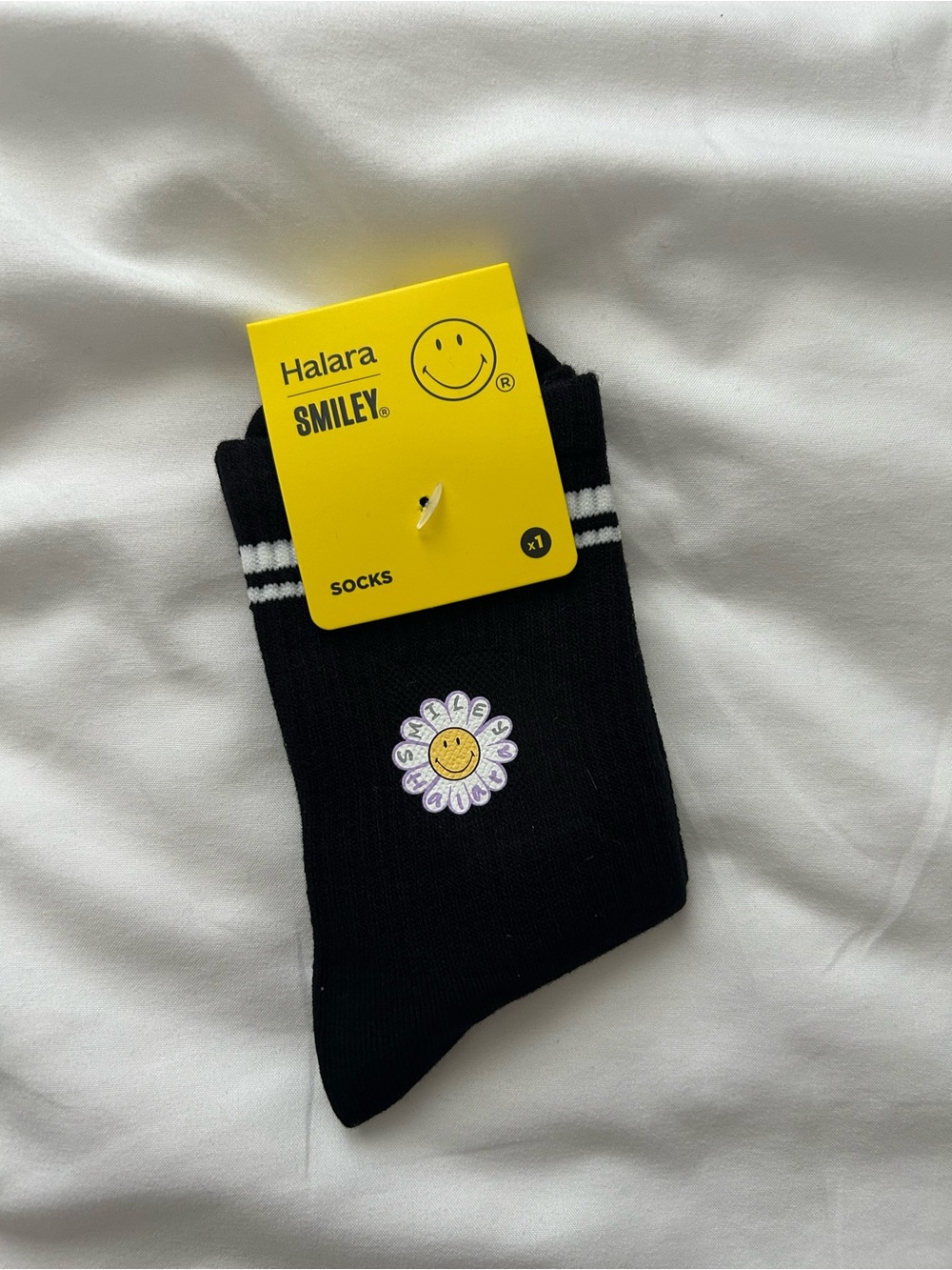 Smiley x HALARA Black Ankle Socks with